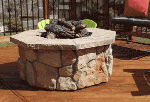 42" Octagon Custom Stone Fire Pit
