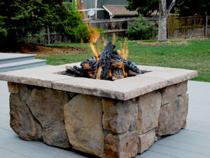 42" Square Custom Stone Fire Pit