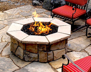 46" Octagon Custom Stone Fire Pit